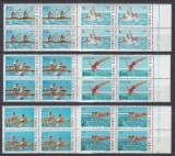 ROMANIA 1983 LP 1081 SPORTURI NAUTICE BLOCURI DE 4 TIMBRE MNH, Nestampilat