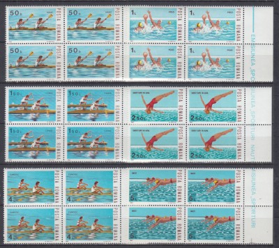 ROMANIA 1983 LP 1081 SPORTURI NAUTICE BLOCURI DE 4 TIMBRE MNH foto