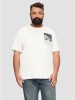 Tricou barbati big sizes din bumbac cu imprimeu abstract, croiala Regular Fit, Alb, 2XL, 3XL, 4XL, 5XL