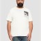 Tricou barbati big sizes din bumbac cu imprimeu abstract, croiala Regular Fit, Alb, 2XL