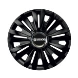 Cumpara ieftin Set 4 capace roti Negre Cu Inel Cromat Royal R16 pentru gama auto Daewoo, Autohelix MSA
