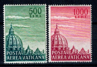 Vatican 1958 - Posta Aeriana, serie neuzata foto