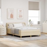 VidaXL Pat cu arcuri și saltea crem 90x200 cm Crem 160 x 200 cm