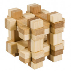 Joc logic IQ din lemn bambus in cutie metalică - 11