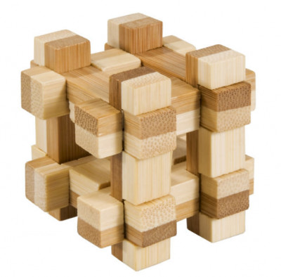 Joc logic IQ din lemn bambus in cutie metalică - 11 foto