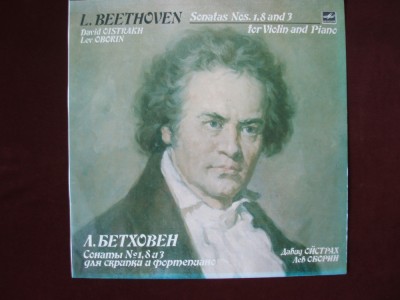 DISC VINIL - BEETHOVEN - SONATELE NO 1 SI NO 3 CU DAVID OISTRAKH &amp;amp; LEV OBORIN foto