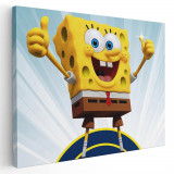 Tablou afis SpongeBob desene animate 2210 Tablou canvas pe panza CU RAMA 80x120 cm