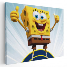 Tablou afis SpongeBob desene animate 2210 Tablou canvas pe panza CU RAMA 60x90 cm