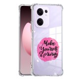 Husa antisoc pentru oppo reno13 f, airbag pro, clear, make yourself a priority