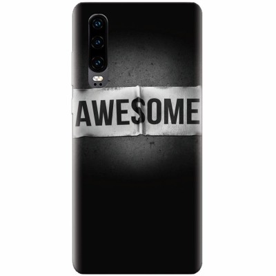 Husa silicon pentru Huawei P30, Awesome Label Dark foto