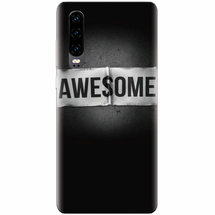 Husa silicon pentru Huawei P30, Awesome Label Dark