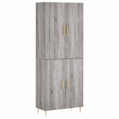 Dulap inalt, gri sonoma, 69,5x34x180 cm, lemn compozit foto
