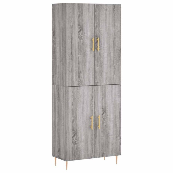 Dulap inalt, gri sonoma, 69,5x34x180 cm, lemn compozit