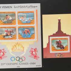 PDR YEMEN - Olimpiada de vara-LOS ANGELES 1984-1M/SH.+1S/Sh, NEOBLIT. -YS 01B