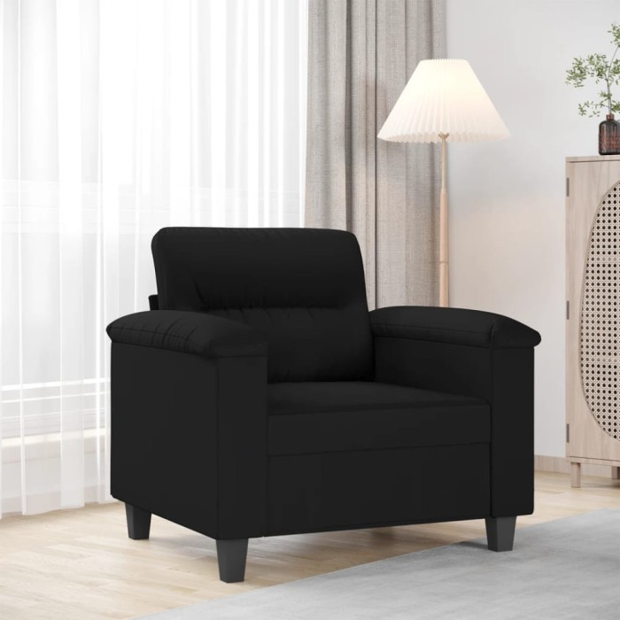 vidaXL Fotoliu canapea, negru, 60 cm, textil microfibră 359552