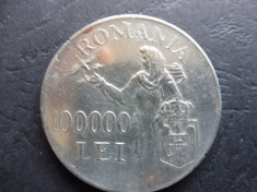 ROMANIA 100.000 LEI 1946. Argint. (10) foto
