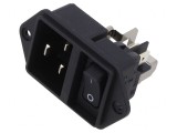 Conector Alimentare AC Soclu Tată 16A 250VAC IEC 60320 EC11