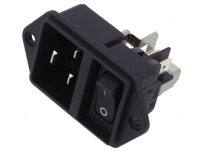 Conector Alimentare AC Soclu Tată 16A 250VAC IEC 60320 EC11 foto