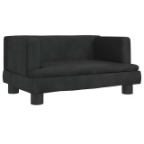 Cumpara ieftin Canapea pentru copii, negru, 60x40x30 cm, catifea