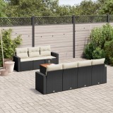 Cumpara ieftin Gossi set mobilier de gradina cu perne, 8 piese, negru, poliratan