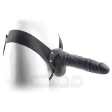 Vibratoare cu strap-on - Toyz4Lovers Real Rapture Strap On Scobit 20cm cu Testicule si Vibratii Culoare Neagra