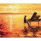 Tablou pianistul 3D pictat manual, Pianist stilizat, 80x60cm ulei pe panza