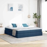 Cumpara ieftin Pat cu saltea si spatiu de depozitare albastru 180 x 200 cm