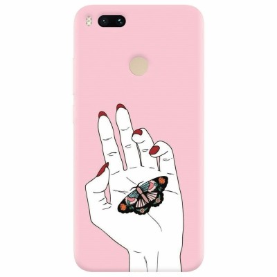 Husa silicon pentru Xiaomi Mi A1, Butterfly In Hand foto