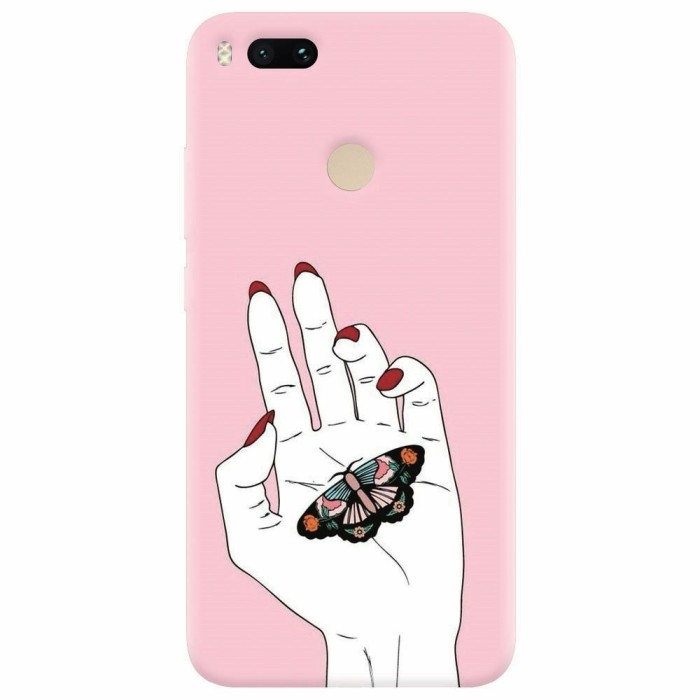 Husa silicon pentru Xiaomi Mi A1, Butterfly In Hand