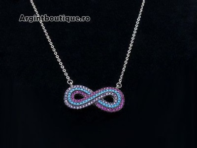 Lantisor Cu Pandativ DIn Argint -- INFINIT MULTICOLOR-- ARG114 foto