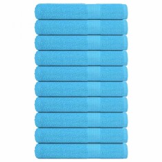 vidaXL Prosoape 10 buc turcoaz 100x200 cm 360 g/m? 100% bumbac foto