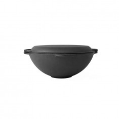 Oala de fonta tip wok, cu capac, 3 in 1, 32x14 cm, Perfect Home 