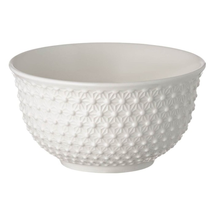 Bol Porțelan, Model, Flori Dots, Capacitate 650ml, Alb