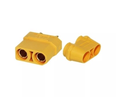 Mufa alimentare DC XT90 mama PIN 2 pe cablu lipite 40A 500V AMASS foto