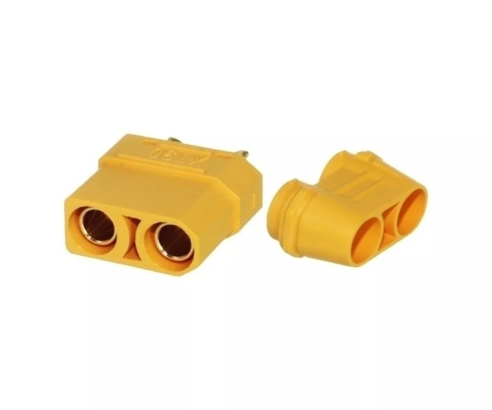 Mufa alimentare DC XT90 mama PIN 2 pe cablu lipite 40A 500V AMASS