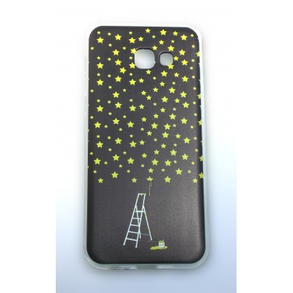 Husa Silicon Ultra Slim, Model Stars, Samsung A520 Galaxy A5 2017,Negru, Blister