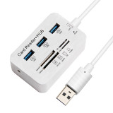 Card reader MS/SD/M2/TF + hub USB 3.0, 3 port usb 3.0, cablu 30cm