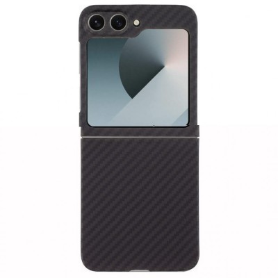 Husa telefon tactical magforce aramid pentru samsung galaxy z flip6, fibra aramida, ultra slim 0.8 mm, compatibila magnetic, negru foto