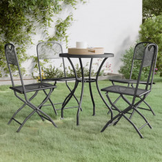 Set mobilier gradina, 5 piese, antracit, plasa metalica extinsa GartenMobel Dekor