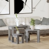 VidaXL Mese suprapuse, 3 buc, stejar Sonoma gri, lemn prelucrat 815223
