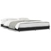 Cadru Pat Gossi Negru 135x190 cm Lemn si Metal