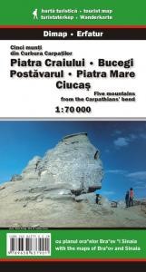 Bucegi, Piatra Craiului, Postavarul, Piatra Mare, Ciucas (Romania) M 1:70,000 Hiking Map - Wanderkarte foto