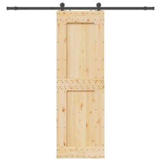 vidaXL Ușă glisantă cu set de feronerie 70x210 cm, lemn masiv de pin 3332718