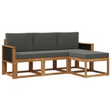 vidaXL Set de canapele de exterior cu pernă 4 pcs Natural și Antracit 3385103