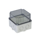 Doza patrata din plastic ABS 110x110x100mm transparenta IP67 IK06, METE