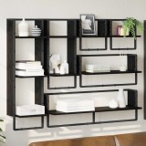 vidaXL Set rafturi de perete 6 pcs Stejar Negru 100 x 25 x 30 cm 882849