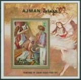 Ajman 1971 - Picturi, Degas, colita dantelata neuzata