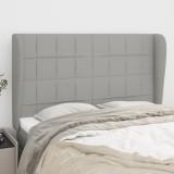 VidaXL Tăblie de pat cu aripioare gri deschis 147x23x118/128 cm textil 3117954
