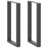 VidaXL Picioare de masă de bar &icirc;n formă de U, 2 buc., antracit, 50x(90-91) cm, oțel 4013222