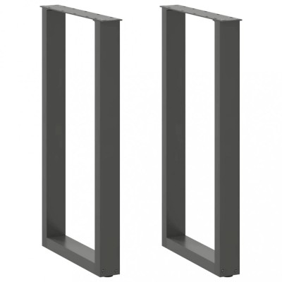 vidaXL Picioare de masă de bar &amp;icirc;n formă de U, 2 buc., antracit, 50x(90-91) cm, oțel 4013222 foto